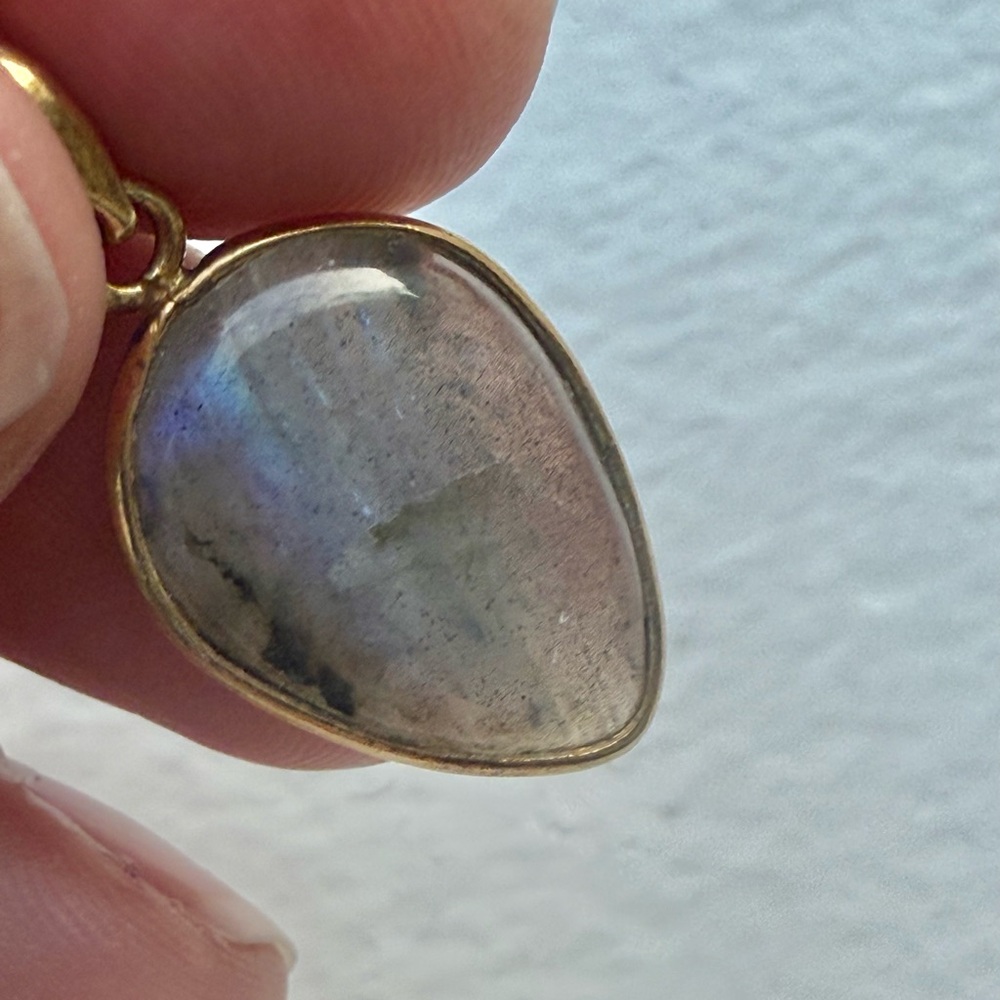 Handmade gold plated moonstone necklace - Picture 5 of 6